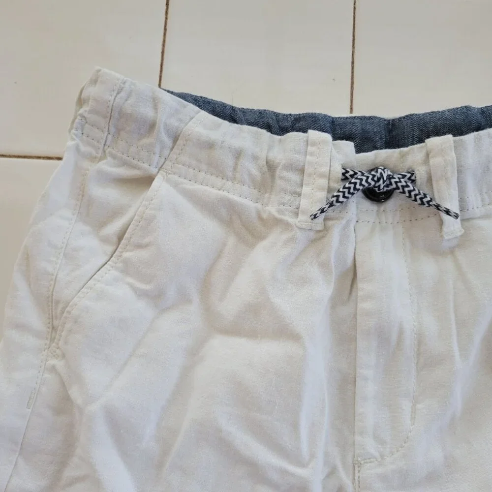 Gymboree Boys White Linen Cotton Blend Shorts Size‎ 10 NEW